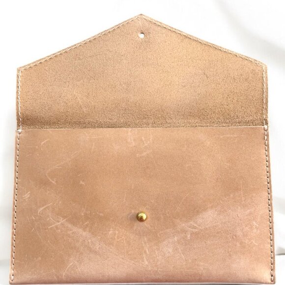 Parker Clay Abeba Leather Envelope Clutch – Natural Full-Grain Leather - Picture 3 of 5